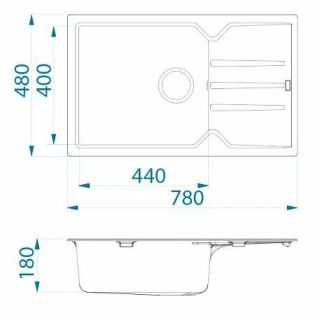 Кухонная мойка Alveus Granital Record 40 G91 Carbon 780x480x180 1144466 Угольная