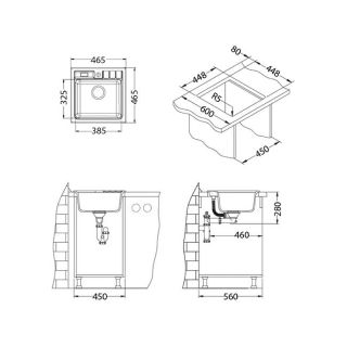 Кухонная мойка Alveus Granital Niagara 20 Arctic G11 465x465x180 1100885 Белая