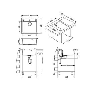 Кухонная мойка Alveus Granital+ Formic 20 Chocolate G03M 520x510x200 1103764 Шоколад
