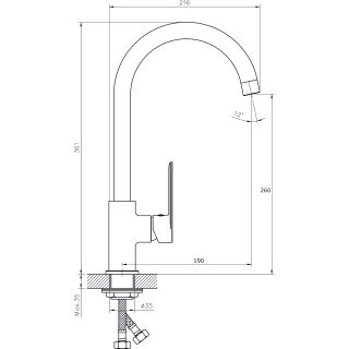 Смеситель для кухонной мойки  RUSH Luson (LU1630-22)