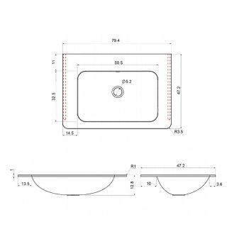 Раковина Vincea 80 VCB-2VP800B Черная