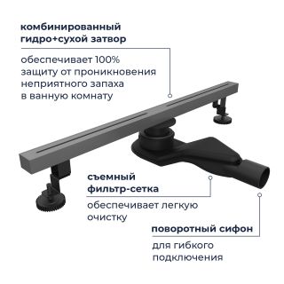 Душевой лоток RGW SDR-52Gr 76215260-11 60 см серый