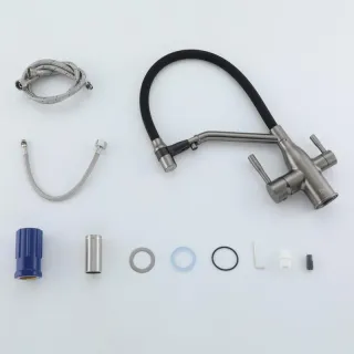 Смеситель для кухни Frap F4397-9 оружейная сталь