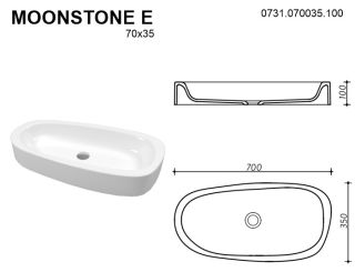 Раковина Whitecross Moonstone E 0731.070035.100 70см белый глянец