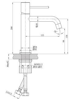 Смеситель для раковины Raiber Graceful RPG-001 золото матовое