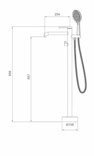 Напольный смеситель для ванны Gappo G3006-6 чёрный
