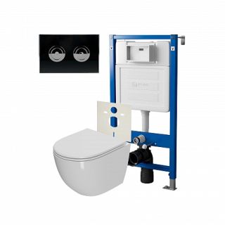 Комплект унитаза с инсталляцией Point Элемент PN48202BC с сиденьем Микролифт