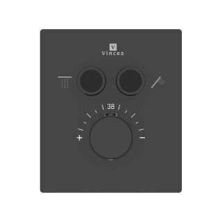 Душевой комплект Vincea Inspire VSFW-3I21MT5MB встраиваемый, термостатический, двухрежимный, черный