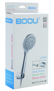 Душевая лейка BOOU F074SET с держателем хром