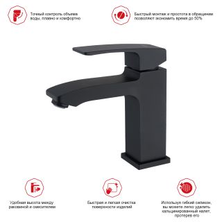 Смеситель для раковины Raglo R01.10.06 чёрный