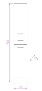 Пенал напольный Onika Модерн 403212 с бельевой корзиной правый 32см белый