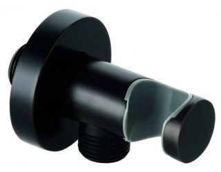 Шланговое подключение Kludi A-QA с держателем для душа чёрный матовый 6054739-00