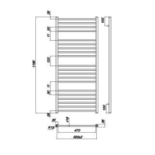 Ravak Полотенцесушитель Водяной Norma 500 x 1200_W