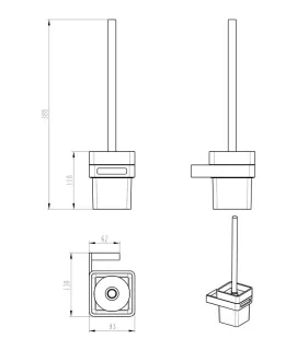 Ёршик для унитаза Boheme Q 10954-SGM оружейная сталь
