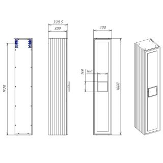 Шкаф-пенал La Fenice Cubo Bianco FNC-05-CUB-G-30 30 см