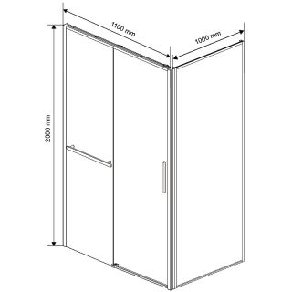 Душевой уголок Vincea Slim Soft 110x100 VSR-1SS1011CL профиль Хром стекло прозрачное