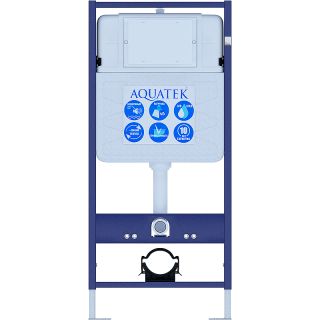 Комплект унитаза с инсталляцией Aquatek SET AQUATEK ПОЛАРИС-026 4в1 с сиденьем Микролифт и клавишей смыва хром