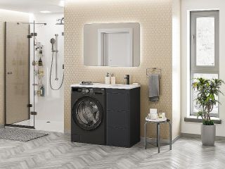 Напольная тумба под раковину Brevita Grafit УТ000015084 100 см Графит матовый