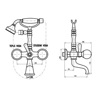 Смеситель для ванны Rav Slezak Brilliance BRILLIANCE160.5 Хром