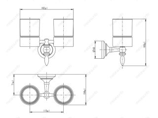 Стакан двойной Melana MLN-820011 хром/золото