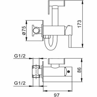 Гигиенический душ со смесителем CeramaLux KBS/007 матовое золото