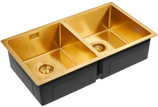 Мойка кухонная Paulmark Dopplet PM507844-BG брашированное золото