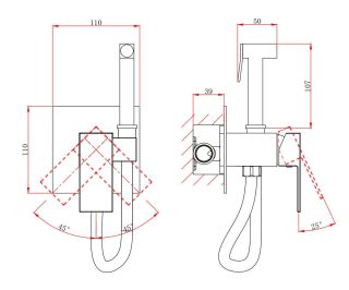 Гигиенический душ со смесителем DQ Bayern.Liszt DA1514508 белый матовый