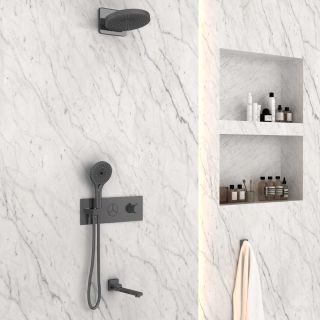 Душевой комплект Vincea VSFW-432TI1GM встраиваемый, трехрежимный, вороненая сталь