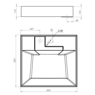 Раковина над стиральной машиной Stella Polar Мирабелла SP-00001711 60см чёрный матовый