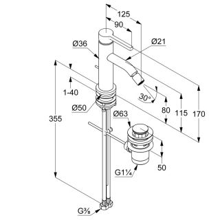Смеситель для биде Kludi Nova Fonte Pura 202160515 хром
