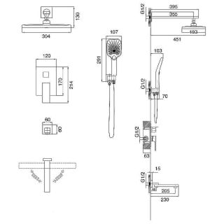 Душевая система Grossman Style 501.K35.05.210 Черная матовая