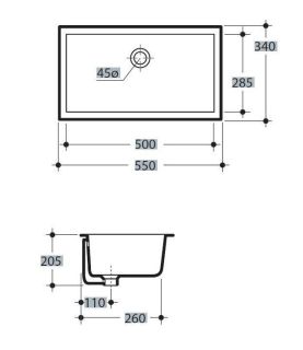 Раковина Kerasan Slim 022901 белая 55 см