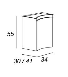 Шкафчик подвесной Cezares  с одной распашной створкой, правосторонний, Bianco lucido, 34x40x55, 44222