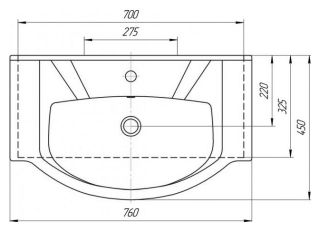 Мебельная раковина Kirovit Элеганс 4620008197371 75см белый