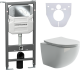 Комплект с инсталляцией Ceramica Nova CN3009_1001CH_1000 унитаз Forma CN3009 крышка-сиденье с микролифтом и инсталляция Envision CN1001CH с кнопкой смыва хром Round