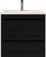 Подвесная тумба под раковину Art&Max Platino 58см чёрный матовый AM-Platino-580-2C-SO-NM