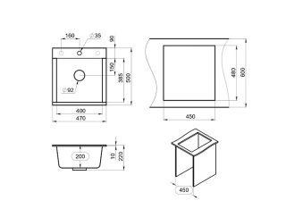 Мойка кухонная Granula 4701, ШВАРЦ