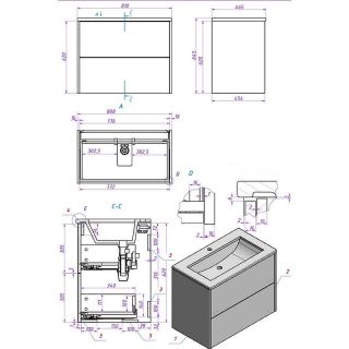 Тумба под раковину La Fenice Simpla FNC-01-SIM-BG-80-2 Синяя матовая 80 см