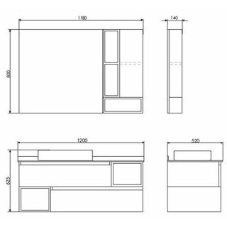 Тумба с раковиной Comforty Прага  00-00014834 120 см Дуб белый