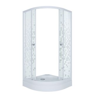 Душевая кабина Triton Стандарт-Мозаика Щ0000061803 90x90 см профиль белый стекло мозаика