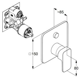 Смеситель для ванны Kludi Renon 427593975 чёрный матовый