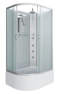 Душевая кабина Niagara NG-2310-14RBKTG с гидромассажем 120x80см серебро/матовое