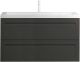 Подвесная тумба под раковину Art&Max Platino 100см серый матовый AM-Platino-1000-2C-SO-GM