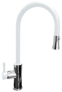 Смеситель GranFest с выдвижной лейкой для кухни Иней Мрамор 7652 иней