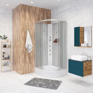 Душевая кабина Niagara NG-33294-14LBKG с гидромассажем 120x90см серебро/матовое