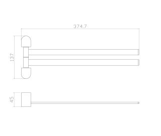 Вешалка для полотенец Wonzon & Woghand Carbon WW-7731 чёрный