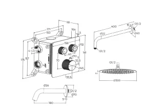 Душевой комплект Milleau Tissage TERMO 2SBIT/324.1-CR хром
