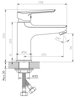 Смеситель для раковины ESKO Kazan LG 26 хром