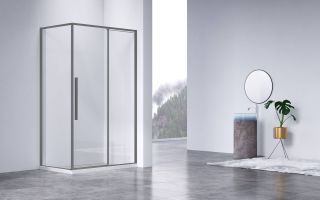 Душевой уголок Vincea Slim-N VSR-4SN9012CLGM, 1200*900, вороненая сталь, стекло прозрачное