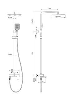 Душевая стойка Wonzon & Woghand Cube WW-88739016-CR хром